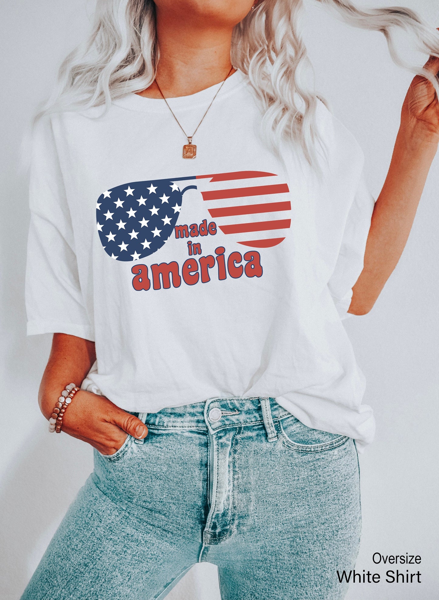 Made in America Crewneck, 4th of July Sweater, America Sweatshirt, Independence Sweatshirt, Red White Blue Sweatshirt, C6954