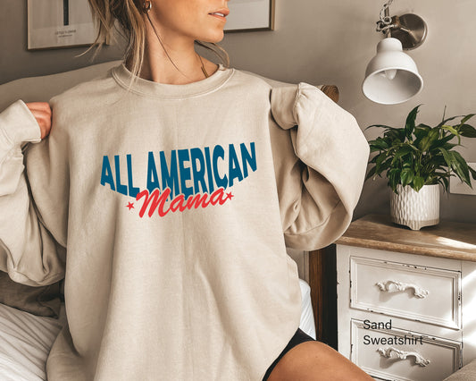 American Mama Hoodie, All American Mama Sweatshirt, 4th of July Womens Hoodie, 4th of July Mom Sweatshirt, 4th of July Shirt Women, C6958