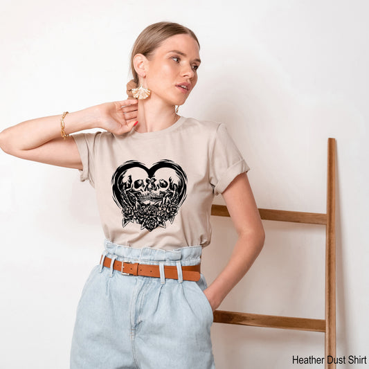 Kissing Skeletons Sweatshirt, Skeleton Shirt, Gothic Shirt, Skull Tee, Couple Shirt, Cool Skeleton T-Shirt, Skeleton Valentine, C6466