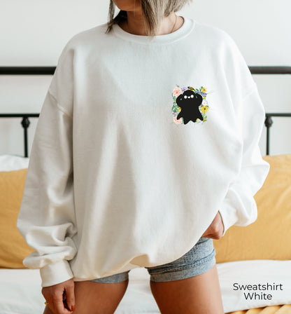 Halloween Ghost Sweatshirt,Halloween Party Hoodie, Floral boho Ghost Shirt,Trick or Treat Tee, Ghost Flowers Sweatshirt,Spooky Shirt,C7061