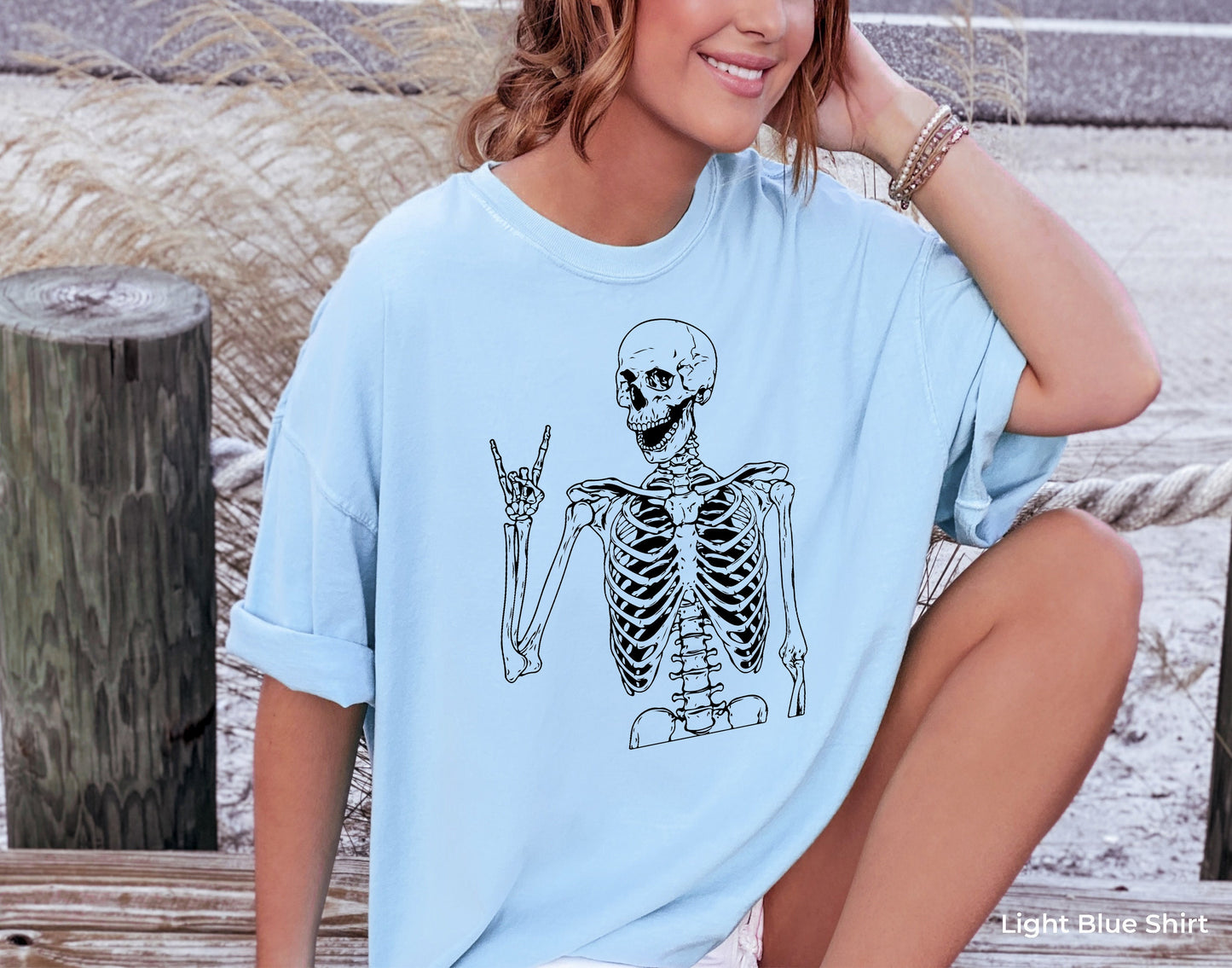 Skeleton Metal Fingers Sweatshirt, Skeleton Rock Hands Hoodie, Rock And Roll Sweatshirt, Skeleton Hand Halloween Shirt,Skeleton Hands, C7026