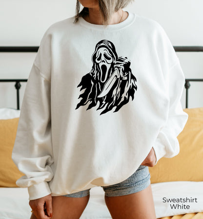 Skeleton Scream Sweatshirt,Horror Shirt,Halloween Shirts,Horror Fall Tshirt,Ghost Scream T shirt,Halloween Party Tee,Horror Movie Gift,C7030