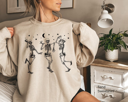 Dancing Skeletons Halloween Sweatshirt,Skeletons Halloween Hoodie,Skeletons Dancing Shirt,Halloween Party Dancing Skeleton Shirt,C7135