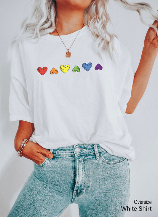 Rainbow Heart Shirt, Pride Tank Top, LGBTQ Shirt, Equality Shirt, Protest Shirt, Perfect Gift, LGBT Tee, Pride Rainbow Heart Shirt, C7017
