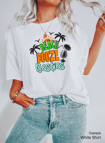 Beaches Booze Besties, Girls Vacation Tee,Summer Shirt, Summer Racerback, Beaches Shirt, Beach Vacation Shirt, Girls Summer Tanktop,C7066