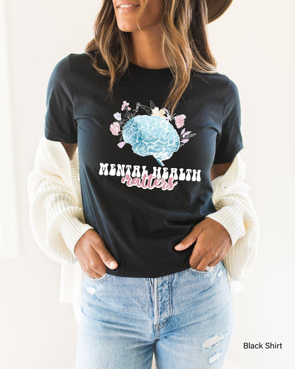Mental Health Matters Shirt, Flower Racerback, Floral Brain, Health Shirt, Plant Lovers Gift, Gardening Gift, Mental Health Awareness, C7025