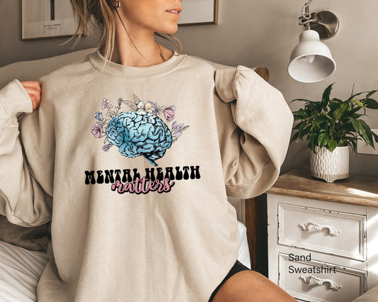 Mental Health Matters, Flower Shirt, Floral Brain, Health Shirt, Plant Lovers Gift, Gardening Gift, Mental Health Awareness, C7025