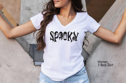 Spooky Shirt,Trendy Halloween Tshirts,Cute Spooky Season T shirt,Funny Spooky Babe Tee,Halloween Gift,Halloween Party Costumes,C7052