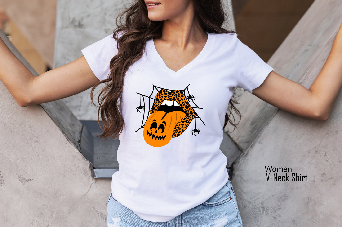 Trendy Halloween Tanks,Leopard Lips Vampire Spider web Tank Top,Pumpkin Tongue Shirts,Halloween Mouth RscerBack,Halloween Party Tees,C7056