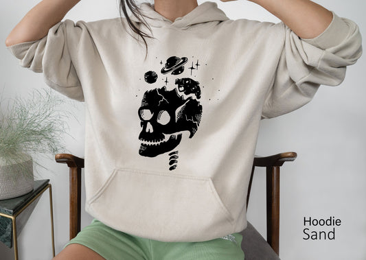 Skeleton Head Hoodie,Skeleton Halloween Sweatshirt,Skeleton Head Shirt,Funny Skull Shirts,Halloween Spooky Gift,Halloween Party Tee, C6519