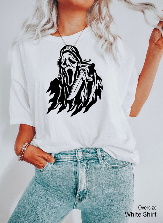 Skeleton Scream Shirt,Horror Sweatshirts,Fall Tshirts,Scream Tshirt,Trendy Halloween Party Tee,Horror Movie Gift,Gift For Halloween,C7030