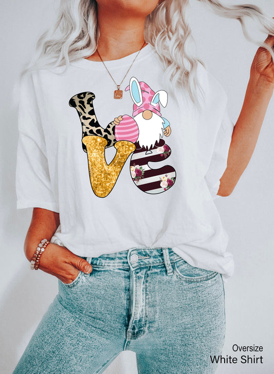Love Shirt,Cute Gnome Tshirt,Love Tanks,Funny Matching Tank Tops,Trend Bride T-shirt,Gift For Girl Friend,Valentines Day,Gift for Her,C6664