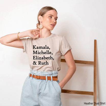 Kamala, Michelle, Elizabeth, & Ruth Sweatshirt, Badass Feminist Political Icon Crewneck Sweatshirt, , Clothe Design, C5488