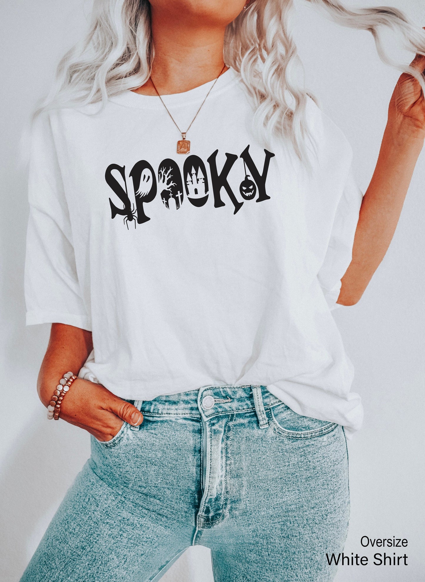 Spooky Shirt,Trendy Halloween Tshirts,Cute Spooky Season T shirt,Funny Spooky Babe Tee,Halloween Gift,Halloween Party Costumes,C7052