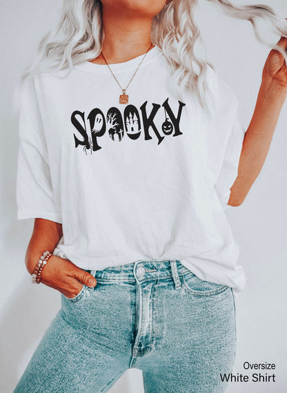 Spooky Shirt,Trendy Halloween Tshirts,Cute Spooky Season T shirt,Funny Spooky Babe Tee,Halloween Gift,Halloween Party Costumes,C7052