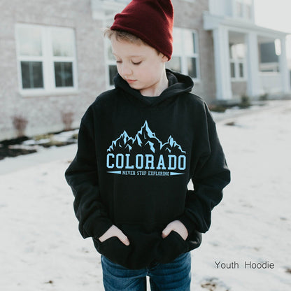 Colorado Kids Sweatshirt,Youth Winter Ski Hoodie,Colorado Lover Shirt,Colorado Traveler,Holiday Tshirts,Colorado Gift,Rocky Mountains,C5962