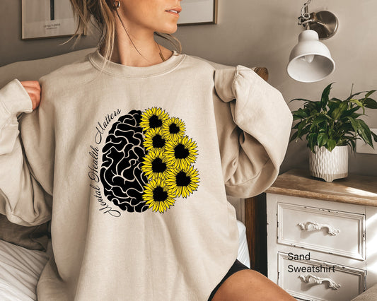 Mental Health Matters Shirt, Sunflower Brain Shirt,Wildflower Shirt,Mental Health Matters,Flower Shirt,Floral Brain, Health Shirt,C6972
