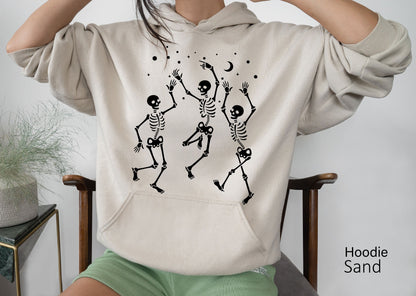 Halloween Skeleton Hoodie,Skeletons Halloween Oversized Sweatshirt,Halloween Dancing Skeleton Sweatshirt,Halloween Costume,C6110