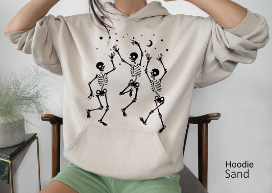 Halloween Skeleton Hoodie,Skeletons Halloween Oversized Sweatshirt,Halloween Dancing Skeleton Sweatshirt,Halloween Costume,C6110