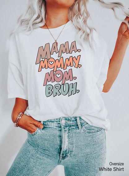 Mama Mommy Mom Bruh Shirt,Cool Mom Tank Tops,Cute Sarcastic Mom Racer Back,Funny Sarcasm Mom Gift,Trendy Quotes Tee,Mom Birthday Gifts,C7072