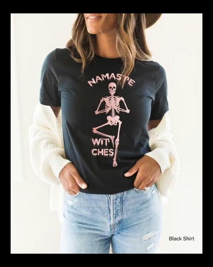 Namaste Witches Hoodie,Namaste Halloween Shirt,Skeleton Namaste Shirt,Halloween Namaste Witches Shirt,Namaste Witches Sweatshirt,C6125