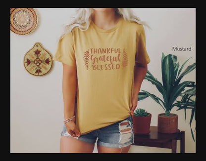 Thankful Grateful Blessed Sweatshirt,Thanksgiving Shirt,Thankful Shirt,Thanksgiving Tee,Grateful Shirt, Fall Shirt, Fall Teacher Shirt,C5979