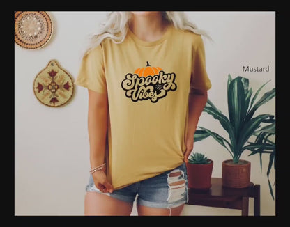 Spooky Wibes Sweatshirt,Halloween Shirt,Pumpkin Tee, Shirt,Halloween Funny Shirts,Witch Shirt,Fall Shirt,C5893